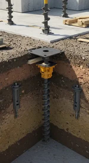 Steel footing system integrated with a screw pile foundation